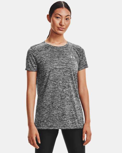 Under Armour Whisperlight Womens Training Top Black Short Sleeve Workout T-Shirt 